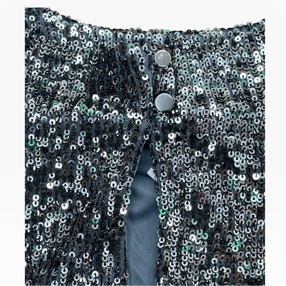 Cable Gauge Sleeveless Sequin Cowl Neck Top - Silver Size: Small NWT - Picture 7 of 12